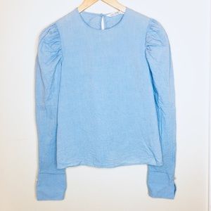 Zara | basic Z1975 denim Blue high neck Top